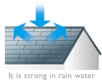 It is strong in rain water